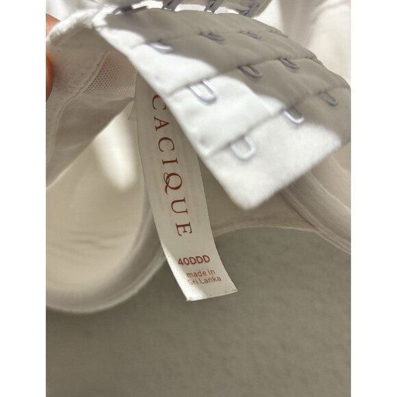 Cacique Lane Bryant 40DDD White Cotton Lightly Lined Full Coverage Bra NWOT - Picture 3 of 7